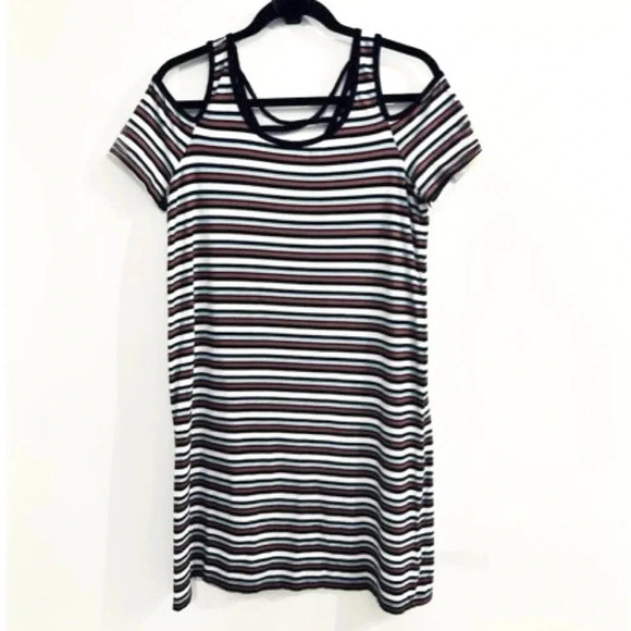 EUC August Silk Striped Dress - Picture 1 of 2